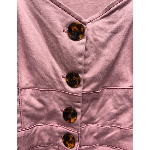 Finders Keepers Dress Pink Button Down Cargo Mini Cotton Stretch Mini Women's 8 - Picture 5 of 8
